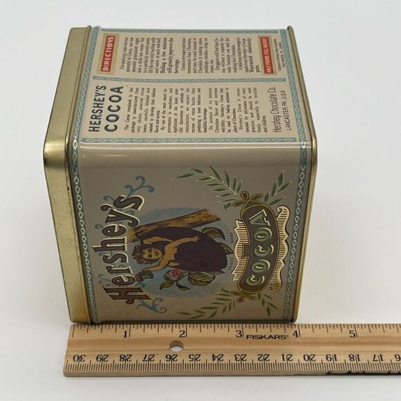 Hershey's Tin Gold Cocoa Square Metal Empty Container Bristolware - Picture 9 of 13